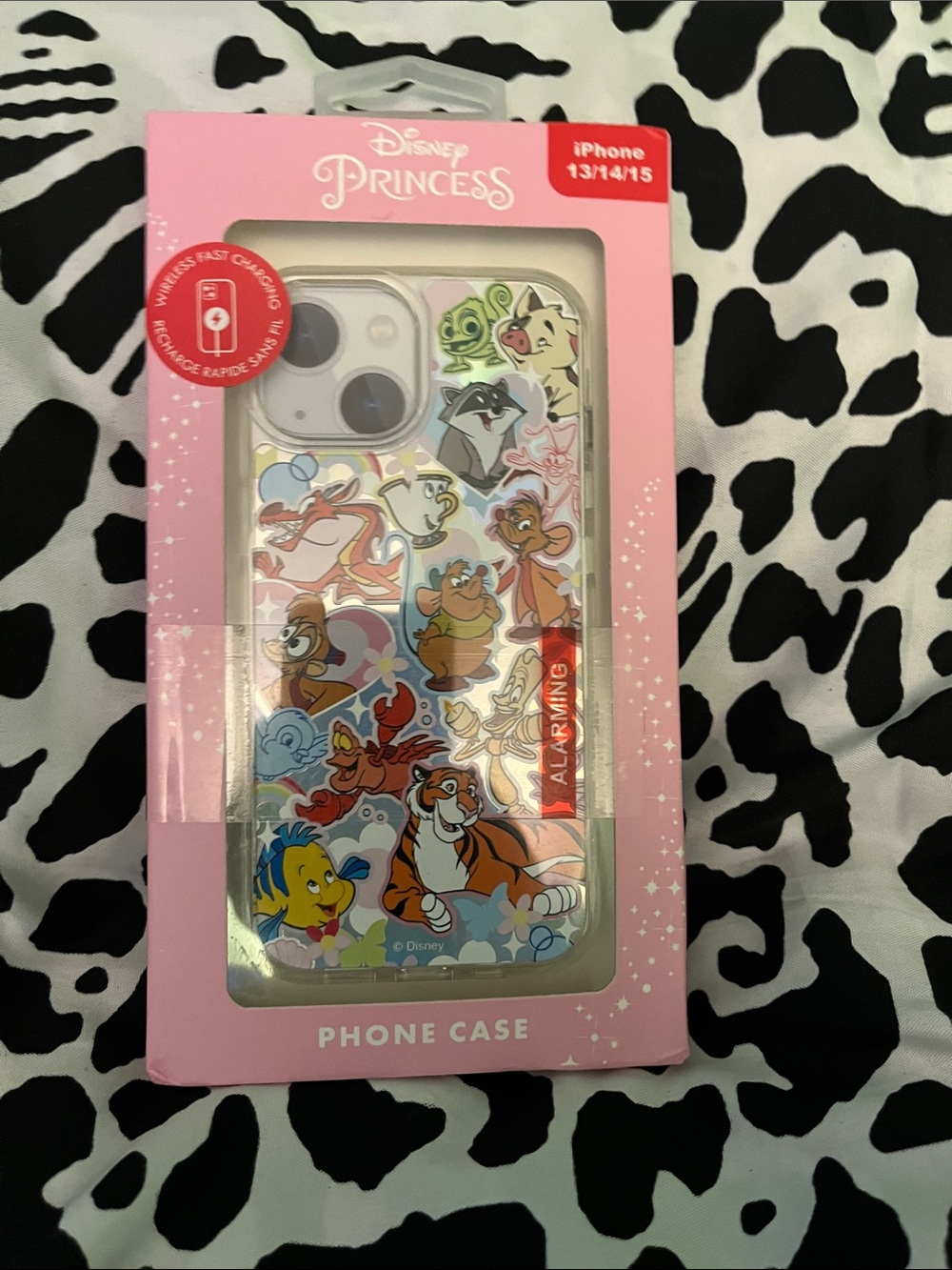 Disney Princess Clear Sticker-Style iPhone Case with Pink Packaging